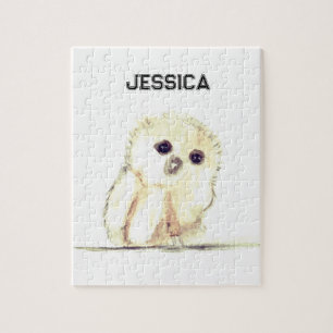 Babyuhu kleiner Vogel Tierwald Puzzle