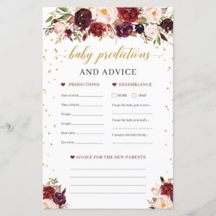 Babyvorhersagen und Ratschläge für Burgunder