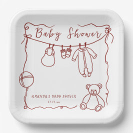 Babywäsche Babydusche Pappteller