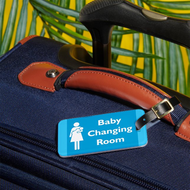 Babywechsel-Zimmer-Zeichen mit Eltern und Säugling Gepäckanhänger (Von Creator hochgeladen)