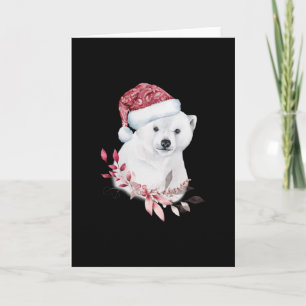 Babyweißbär mit Weihnachtsmütze Karte