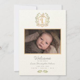 Babywiege Monogramm L Neutrale Geburt Ankündigung