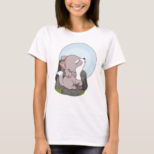 Babywolf heult den Mond an T-Shirt