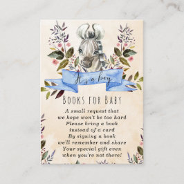 Babyzebra-Blue-Bücher für Babyanfrage Begleitkarte