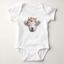 Babyziege mit Blumenkrone