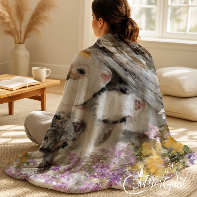 Babyziegen im Herbst Blätter 10 Fleecedecke (Von Creator hochgeladen)