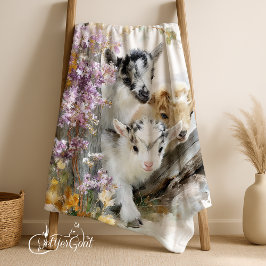 Babyziegen in Herbstblättern 5 Fleecedecke