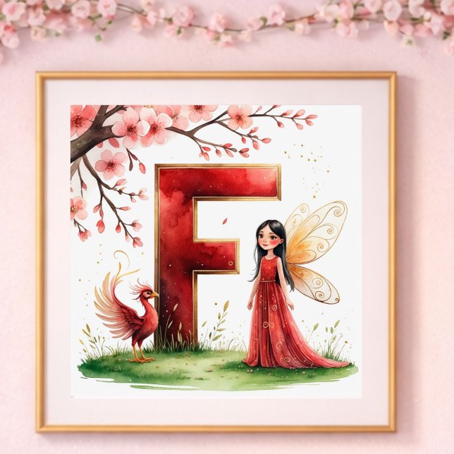 Babyzimmer Brief F Fee Floral Poster (Von Creator hochgeladen)