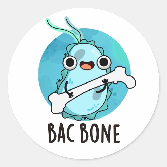 Bac Bone Funny Bacteria Pub Runder Aufkleber (Vorderseite)