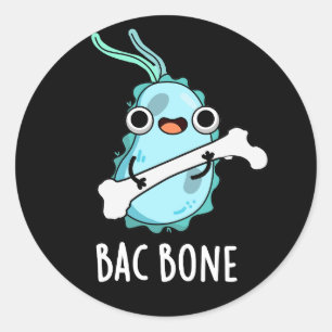Bac Bone Funny Bacteria Pub Runder Aufkleber
