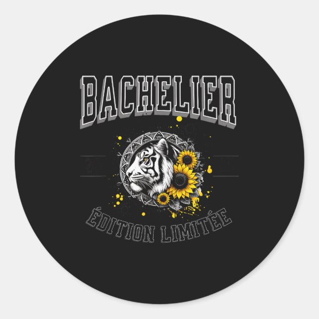 Bac Diploma 2025 Tiger Limited Edition New Bachelo Runder Aufkleber (Vorderseite)