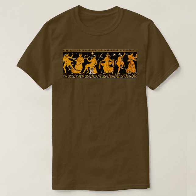 Bacchanalia Greek Vase Attic Red figure T-Shirt (Design vorne)