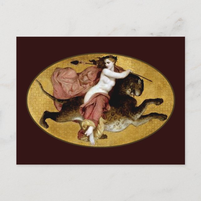 Bacchante auf einem Panther Postkarte (Vorderseite)