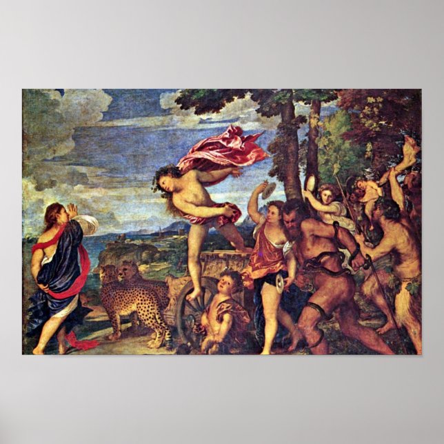 Bacchus and Ariadne " von Tizian (beste Qualität) Poster (Vorne)