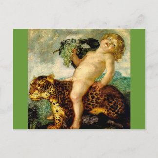 Bacchus beim Leoparden Postkarte