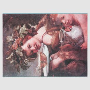 BACCHUS, GRAPEN UND WEISSER WEIN SEIDENPAPIER