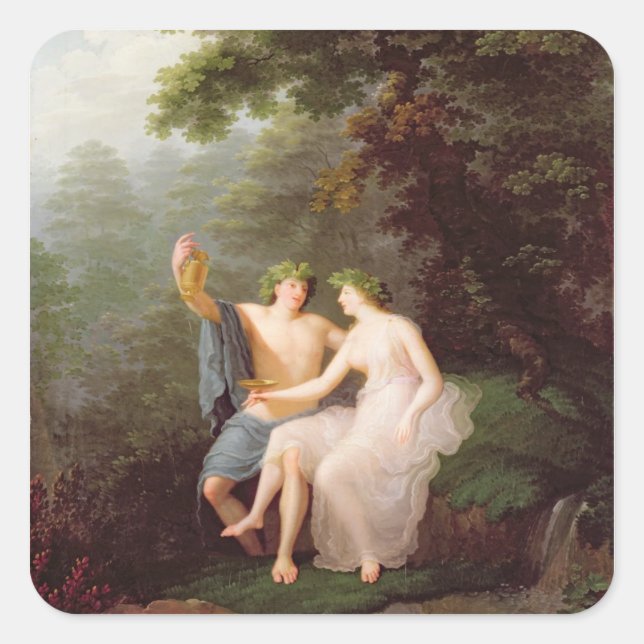Bacchus und Ariadne Quadratischer Aufkleber (Vorderseite)