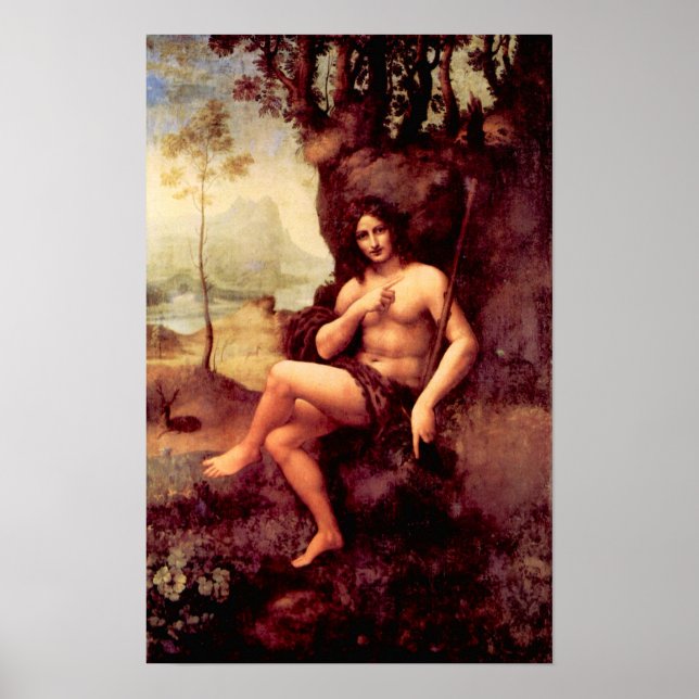 Bacchus von Leonardo da Vinci Poster (Vorne)