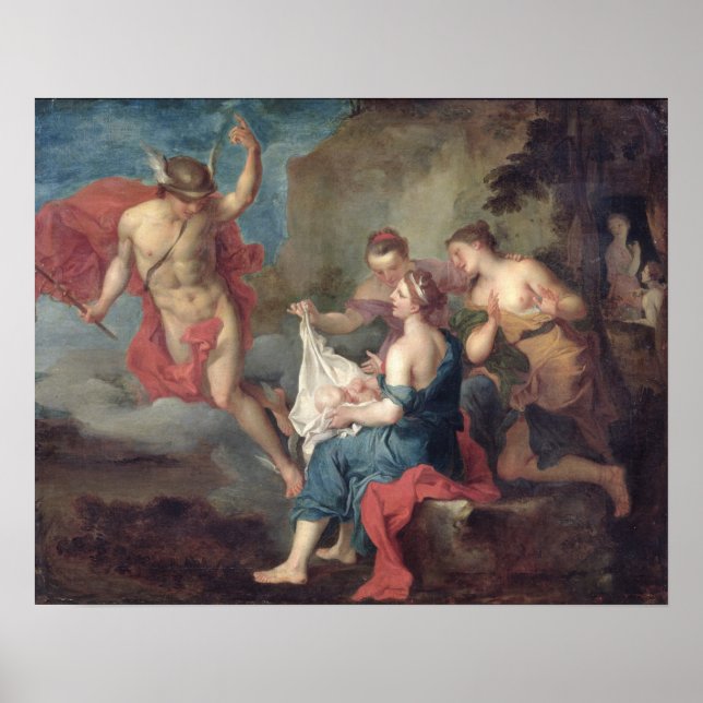 Bacchus wird an die Nymphen von Nysa geliefert Poster (Vorne)