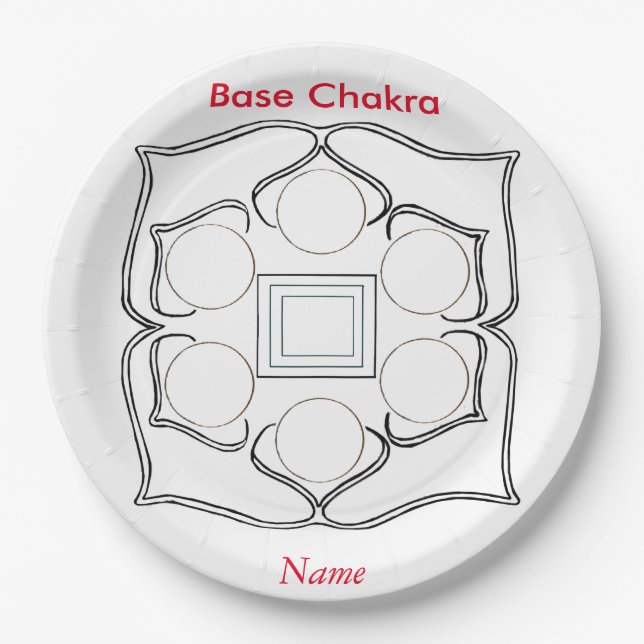 Bace Chakra für einen Workshop Pappteller (Vorderseite)