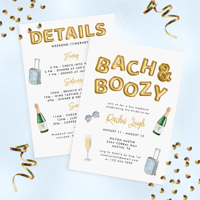 Bach & Boozy Bachelorette Wochenende Einladung (Von Creator hochgeladen)