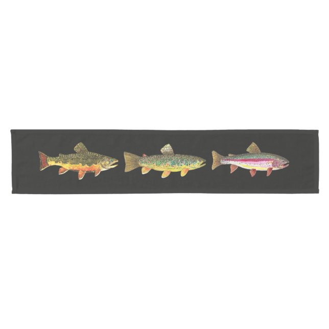 Bach-, Braun- und Regenbogenforelle Kurzer Tischläufer (Horizontal)