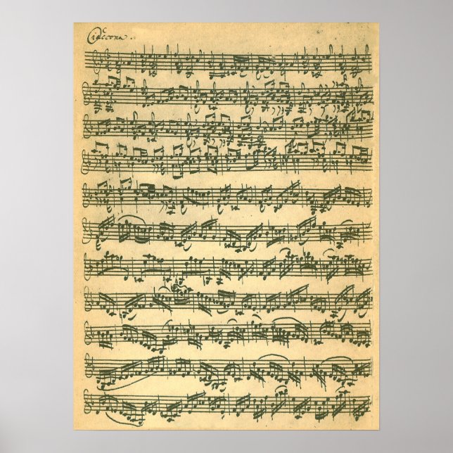 Bach Chaconne First Page Manuscript Facsimile Poster (Vorne)