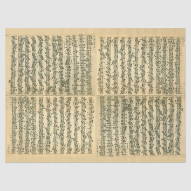 Bach Chaconne Manuskript für Solo- Violine Seidenpapier (Vorderseite)