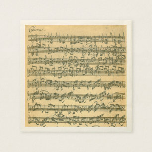 Bach Chaconne Violinen-Musik-Manuskript Serviette
