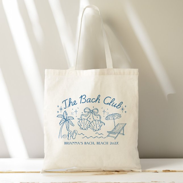 Bach club beach seashells bridesmaids gifts custom tragetasche (Bach club beach seashells bachelorette party favors personalized bridesmaids gifts custom tote bag)