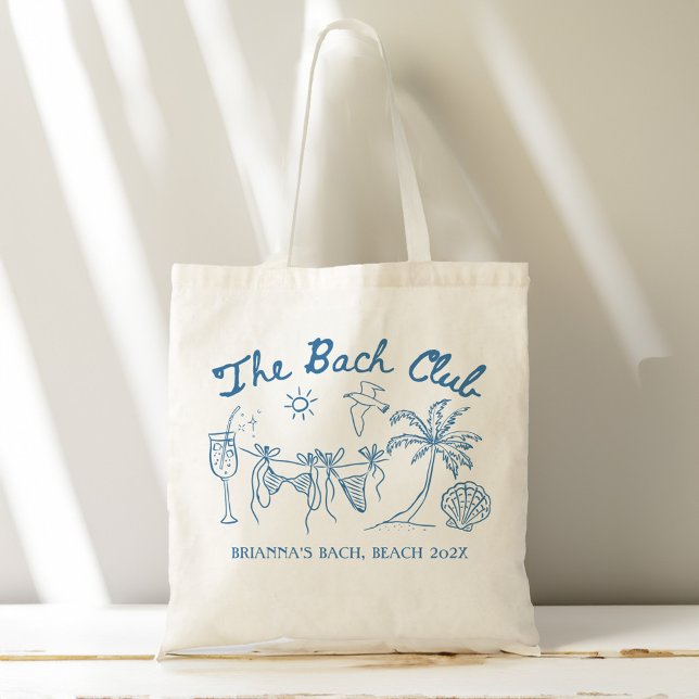 Bach club beach seashells bridesmaids gifts custom tragetasche (Bach club beach seashells bachelorette party personalized bridesmaids gifts custom tote bag)