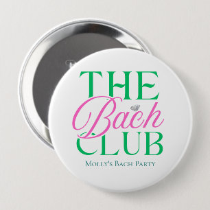 Bach Club Modern Simple Pink Green Bachelorette Button