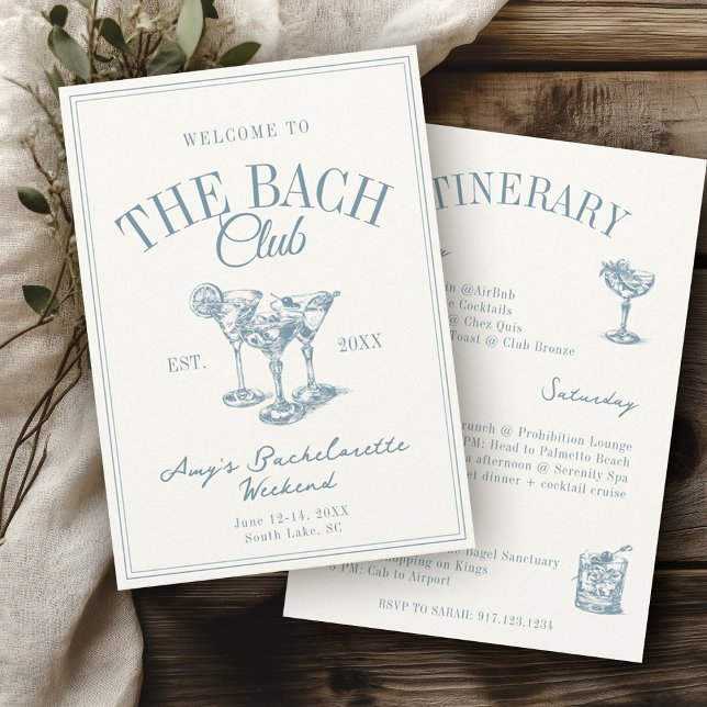 Bach Club Vintag Bachelorette Einladung (Von Creator hochgeladen)