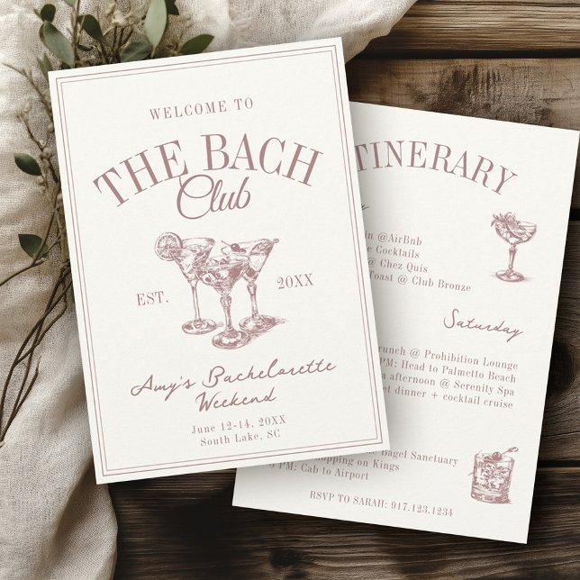 Bach Club Vintag Bachelorette Einladung (Von Creator hochgeladen)