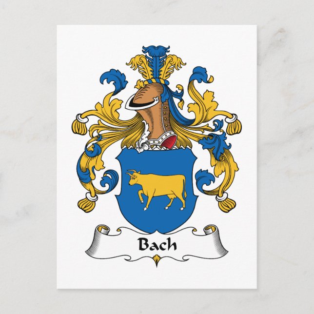 Bach Familienwappen Postkarte (Vorderseite)