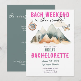 Bach im Woods Camping Bachelorette Wochenende Einladung