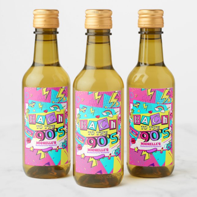 Bach in die Mini der 90er Jahre Weinetikett (Flaschen)