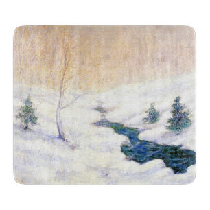 Bach in einer winterlichen Schneelandschaft (Weihn Schneidebrett