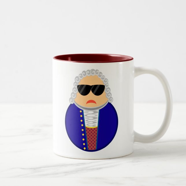 Bach klassischer Komponist-lustiges Musik-Geschenk Zweifarbige Tasse (Rechts)