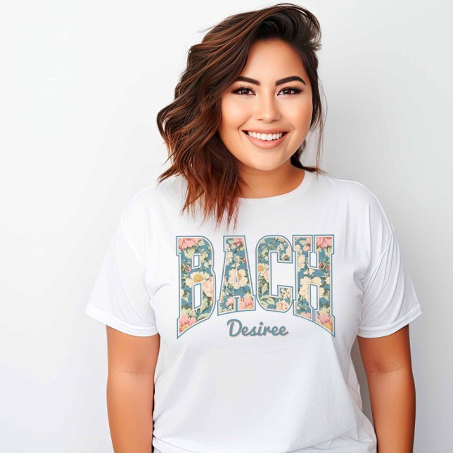 BACH Skyline Blue Retro T-Shirt (BACH Skyline Blue Retro Floral T-Shirt)