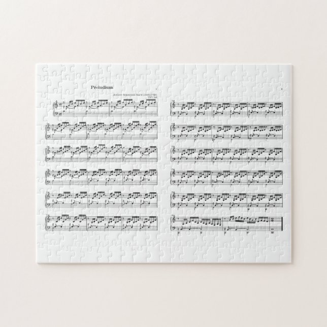 Bach the Well Tempered Tastatur Prealudium 1 C-dur Puzzle (Horizontal)