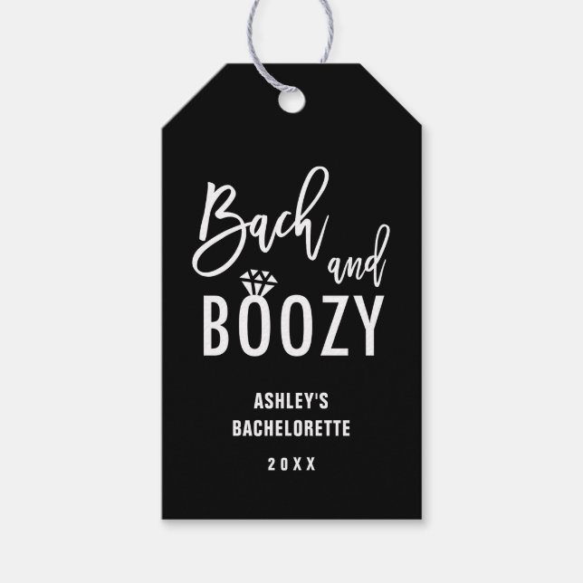 Bach- und Boozy-Junggeselinnen-Abschied-Favoriten Geschenkanhänger (Vorderseite)