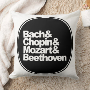 Bach und Chopin und Mozart und Beethoven Kissen