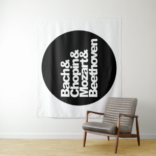 Bach und Chopin und Mozart und Beethoven Wandteppich