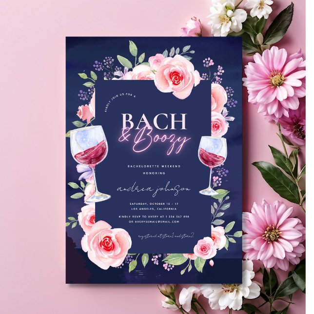 Bach und Stiefel Neon & Pink Bachelorette Einladung (Von Creator hochgeladen)