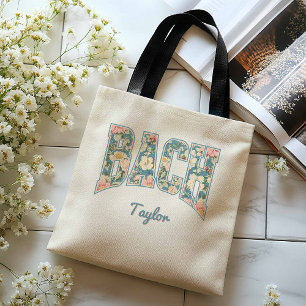 BACH Uni-Lettering Blau Retro Blumen Brautjungfer