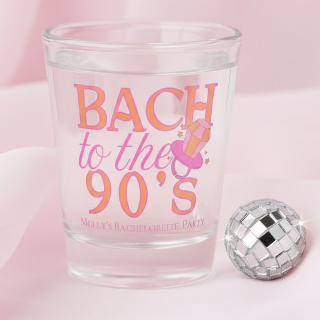 Bach zu den 90er Jahren - Retro-Junggeselinnen-Abs Schnapsglas (Bring the ultimate throwback energy with this playful “Bach to the 90s” design!)