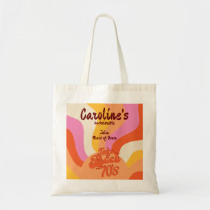 Bach zum 70er Retro Groovy Sunset Bachelorette Tragetasche