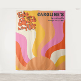 Bach zum 70er Retro Groovy Sunset Bachelorette Wandteppich