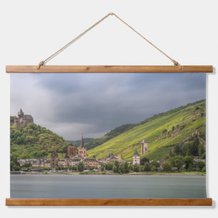 Bacharach am Rhein - Deutschland Wandteppich Mit Holzrahmen